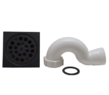 Square Shower Trap Black | Plumbing Spares