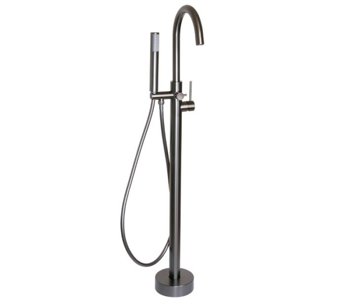 Round Free Standing Bath Mixer Tap with H/S | Lace Gunmetal