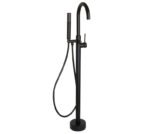 Round Free Standing Bath Mixer Tap with H/S | Lace Black