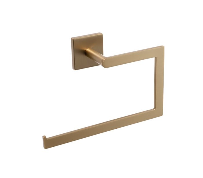 Square Towel Ring Brushed Brass | Mint Accessories