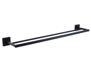 Square Double Towel Rail 600mm Black | Mint Accessories