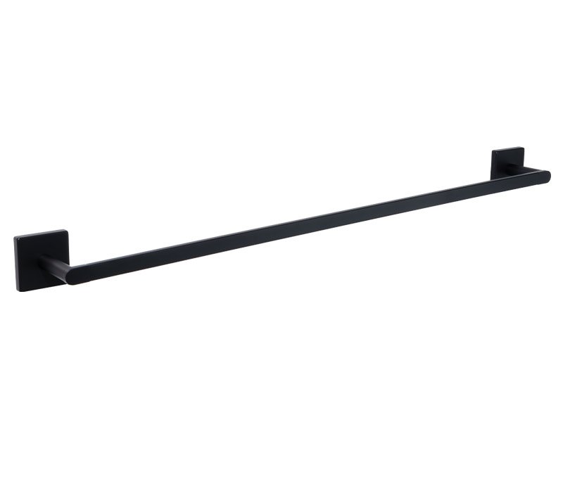 Square Single Towel Rail 600mm Black | Mint Accessories