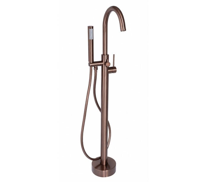 round-free-standing-bath-mixer-tap-with-h-s-lace-brushed-bronze-blutide Round Free Standing Bath Mixer Tap with H/S | Lace Brushed Bronze